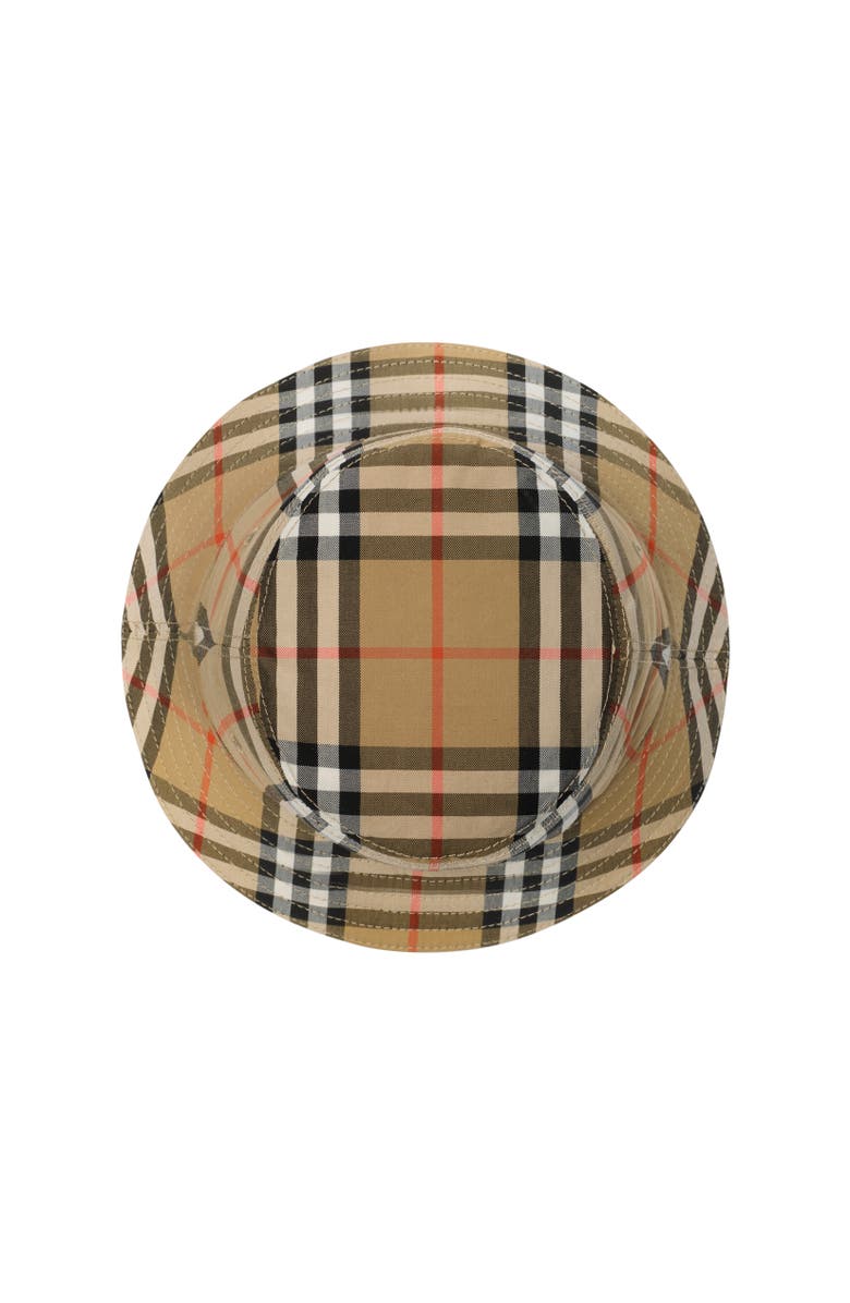 Burberry Kids' Check Cotton Bucket Hat, Alternate, color, Sand Beige