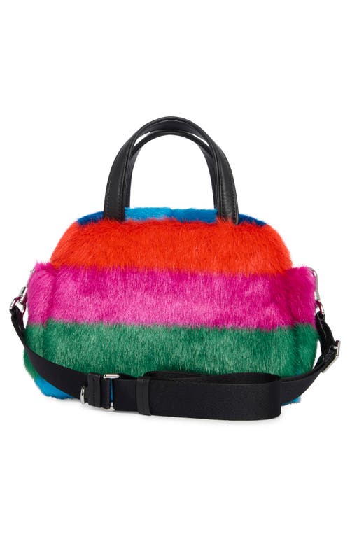 Kate Spade New York Puffed Faux-fur Stripe Satchel In Multi