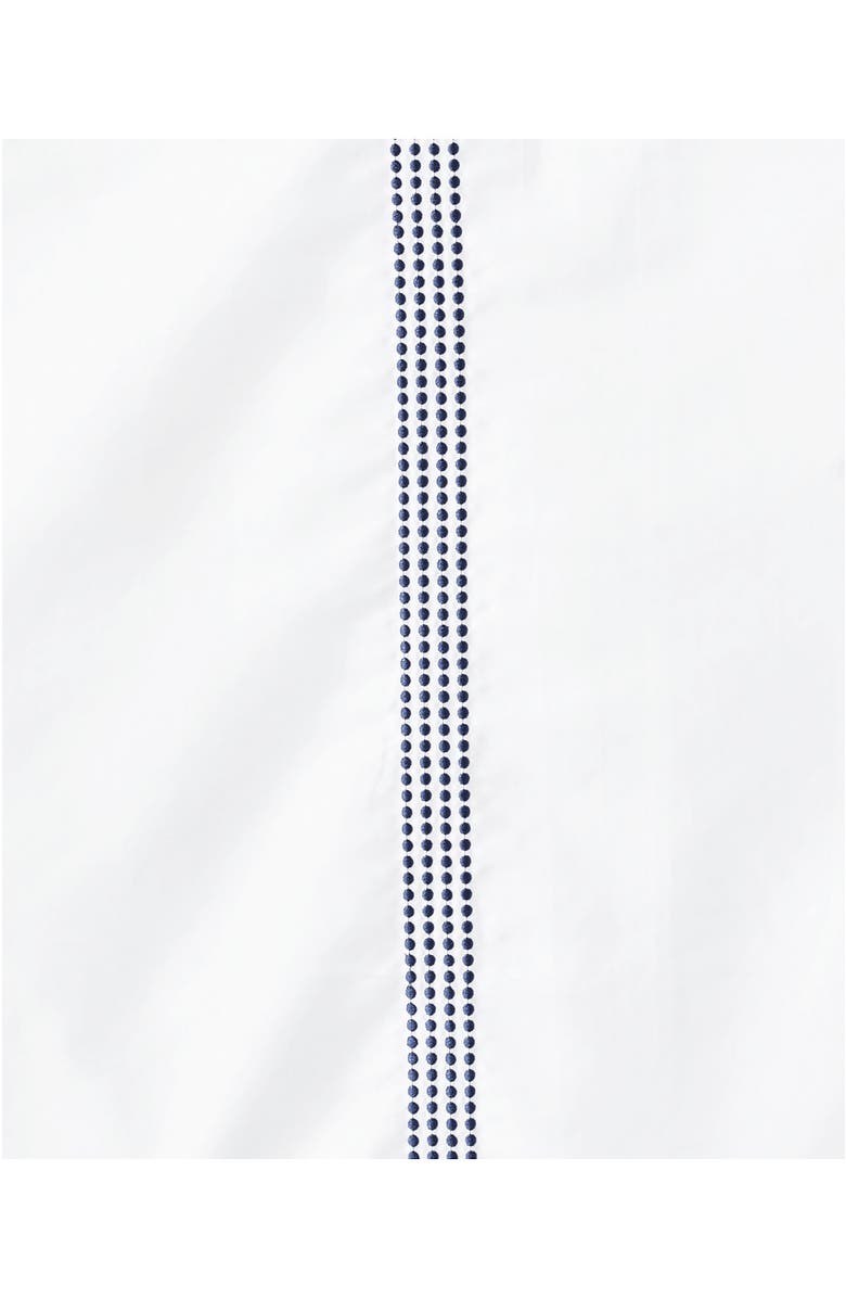 Lands' End Supima Cotton No Iron Sateen Embroidered Duvet Cover - 400 Thread Count, Alternate, color, Dusk Indigo Sky Dots