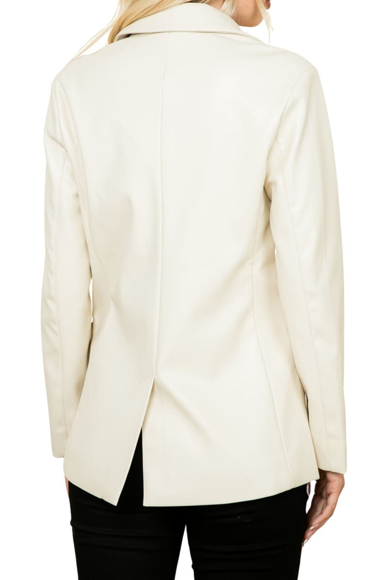 Stoosh Faux Leather Blazer, Alternate, color, Cream