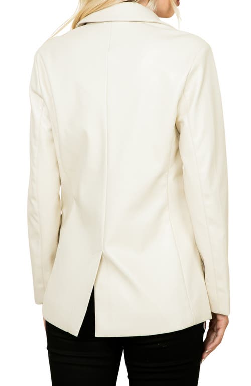 Stoosh Faux Leather Blazer In White