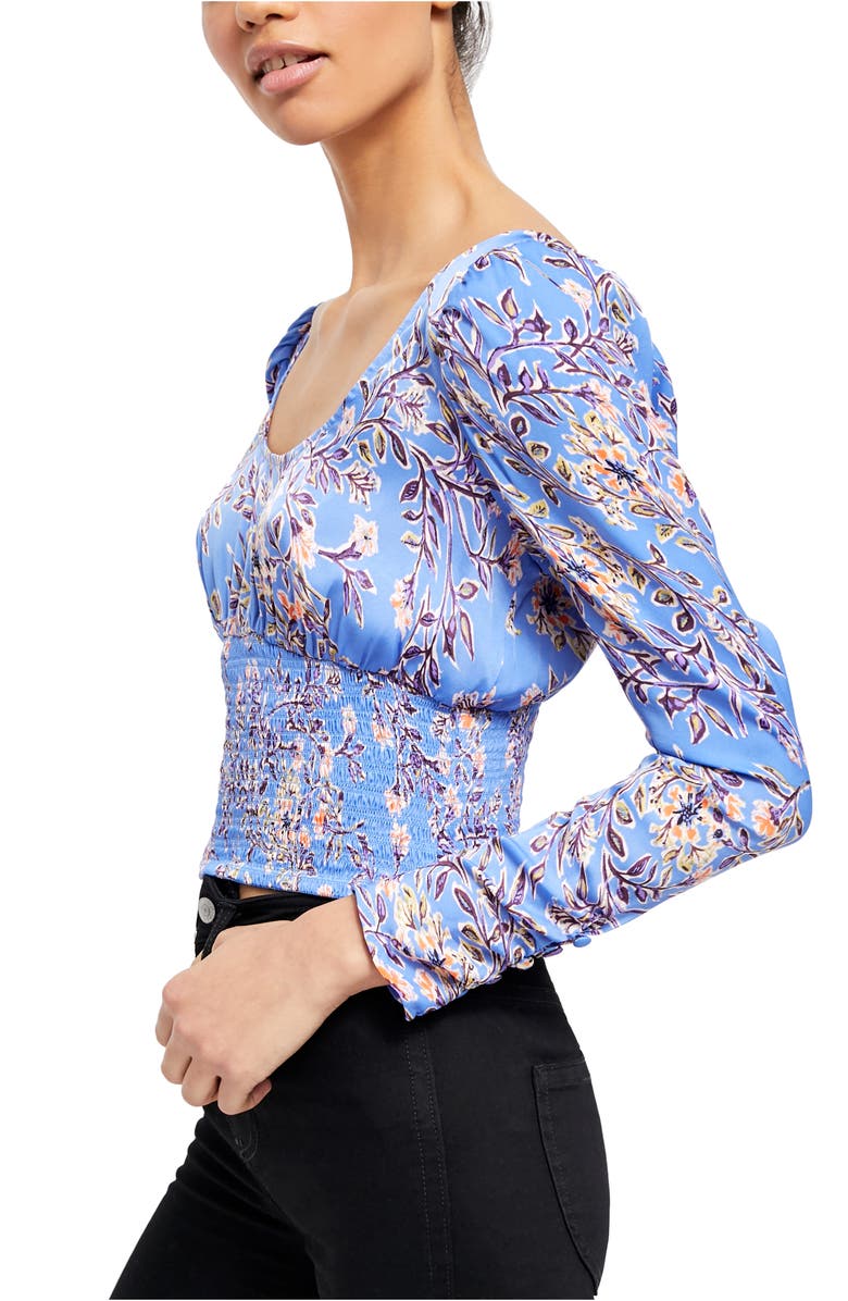Free People Santiago Print Blouse, Alternate, color, Blue