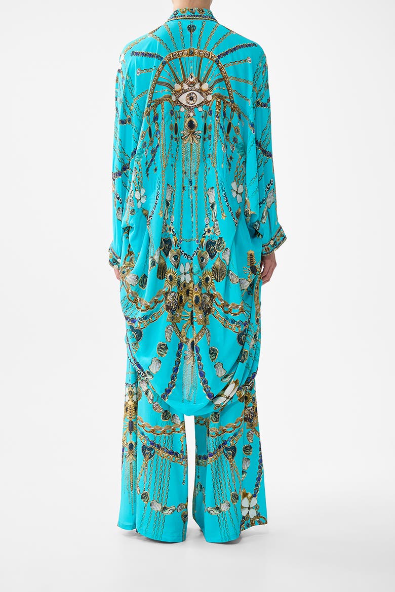 Button Up Top With Draped Back, Alternate, color, Totems And Treasures
