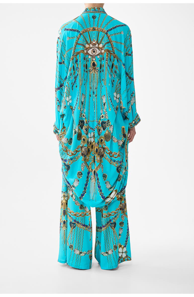 Camilla Button Up Top With Draped Back, Alternate, color, Totems And Treasures