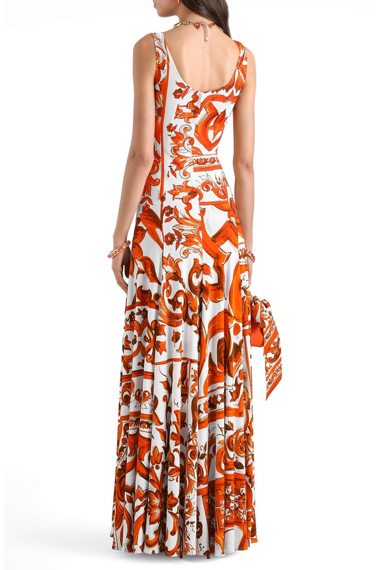 Majolica Organza Maxi Dress, Alternate, color, IO3TN MIX MAIOLICA ORANGE