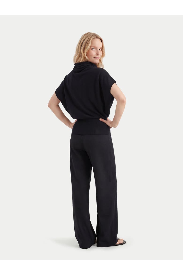 Cashmere Asymmetrical Top, Alternate, color, black