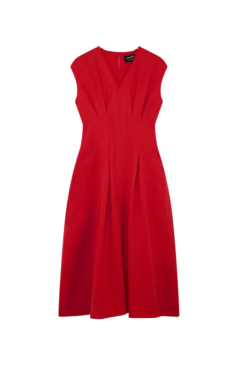 Whistles Panel Linen Blend Dress, Alternate, color, Red