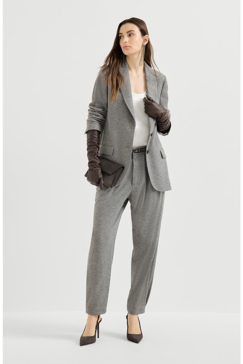 Cashmere jersey deconstructed blazer with monili, Alternate, color, Grey