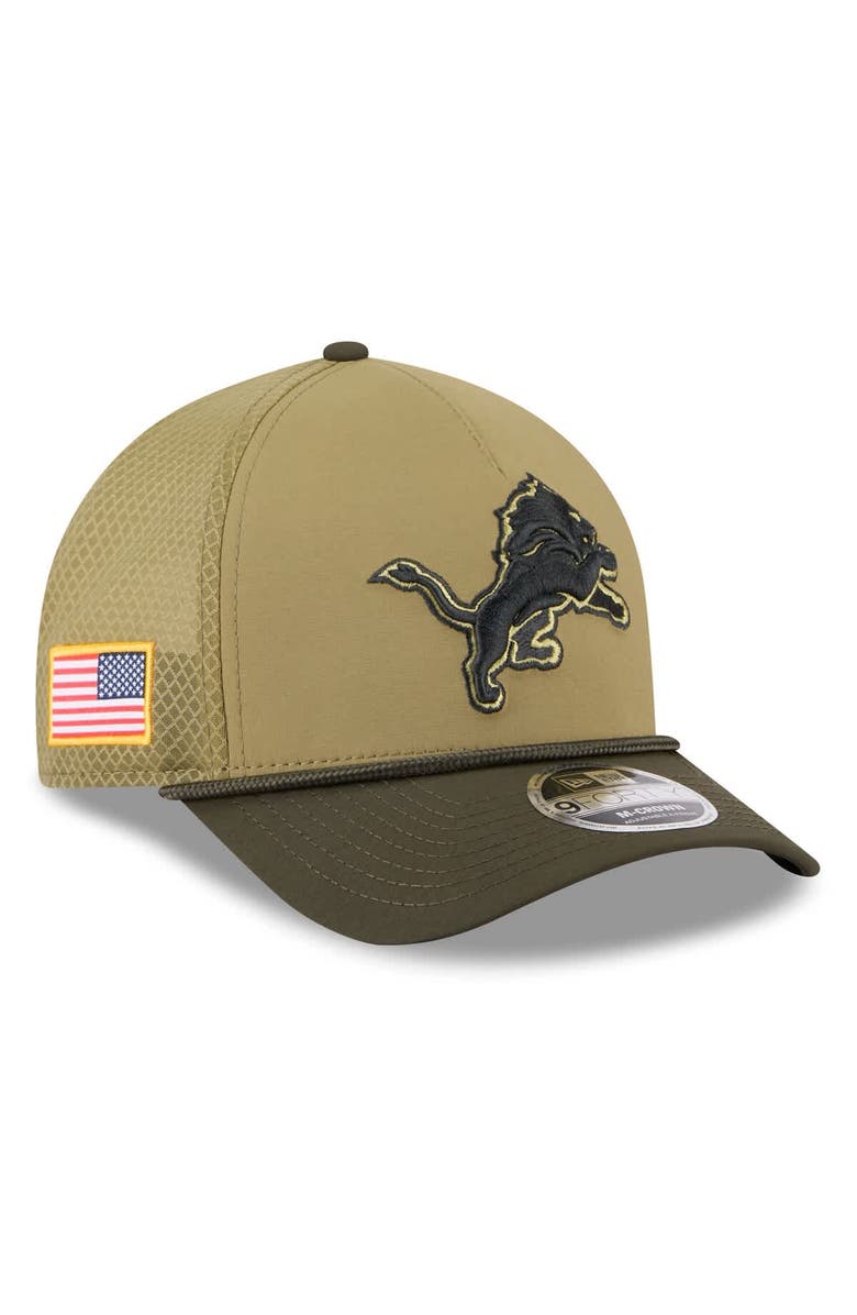New Era Men's New Era  Green Detroit Lions 2025 Salute to Service 9FORTY A-Frame M-Crown Adjustable Hat, Main, color, 