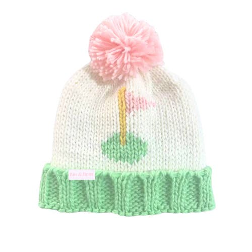 Bits & Bows Golf Flag Bobble Hat, Pink In Multi