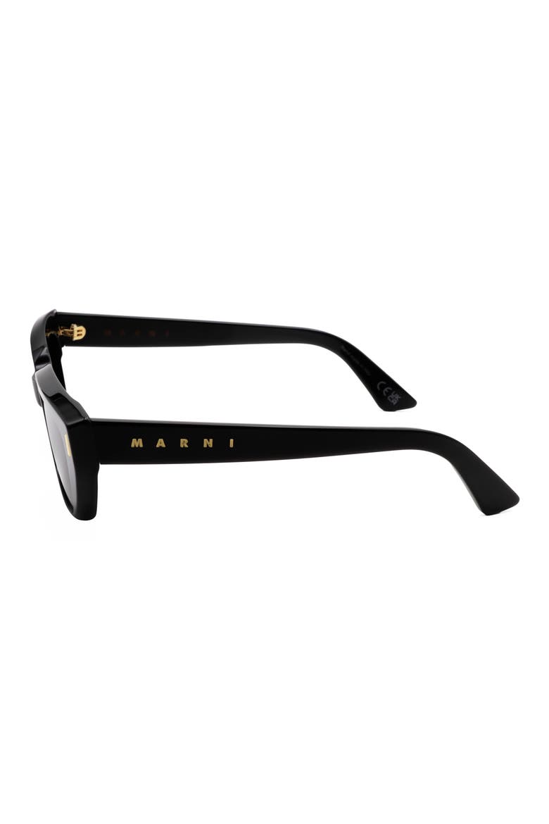 53mm Round Sunglasses, Alternate, color, BLACK / DARK GREY