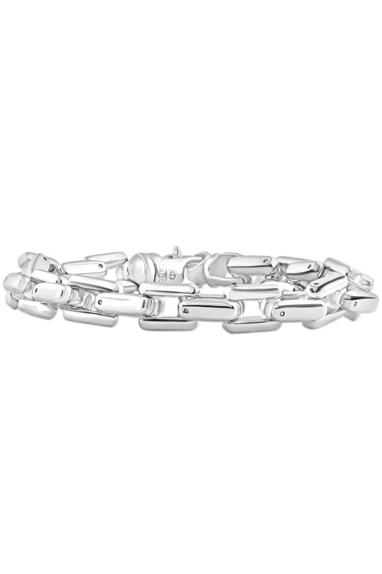 Men's Steel Single Tone Clasp 10mm Long Link  8.5 " Bracelet, Main, color, Stainless Steel