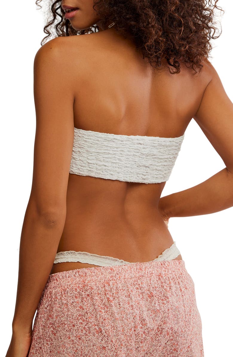 Free People Bea Smocked Bandeau Bra, Alternate, color, Clean Ivory