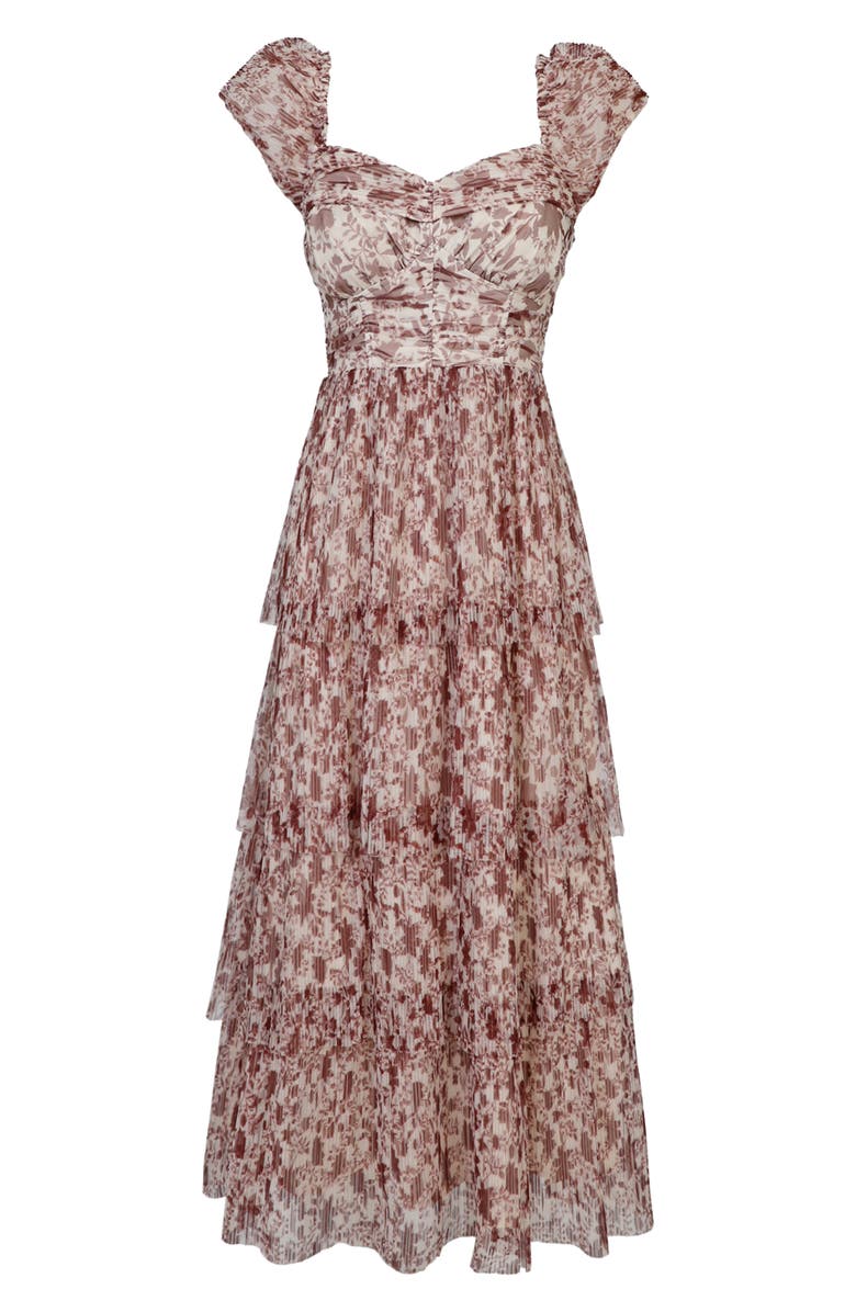 Adelyn Rae Print Tiered Maxi Dress, Alternate, color,