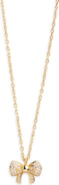Argento Vivo Sterling Silver Pavé Bow Pendant Necklace