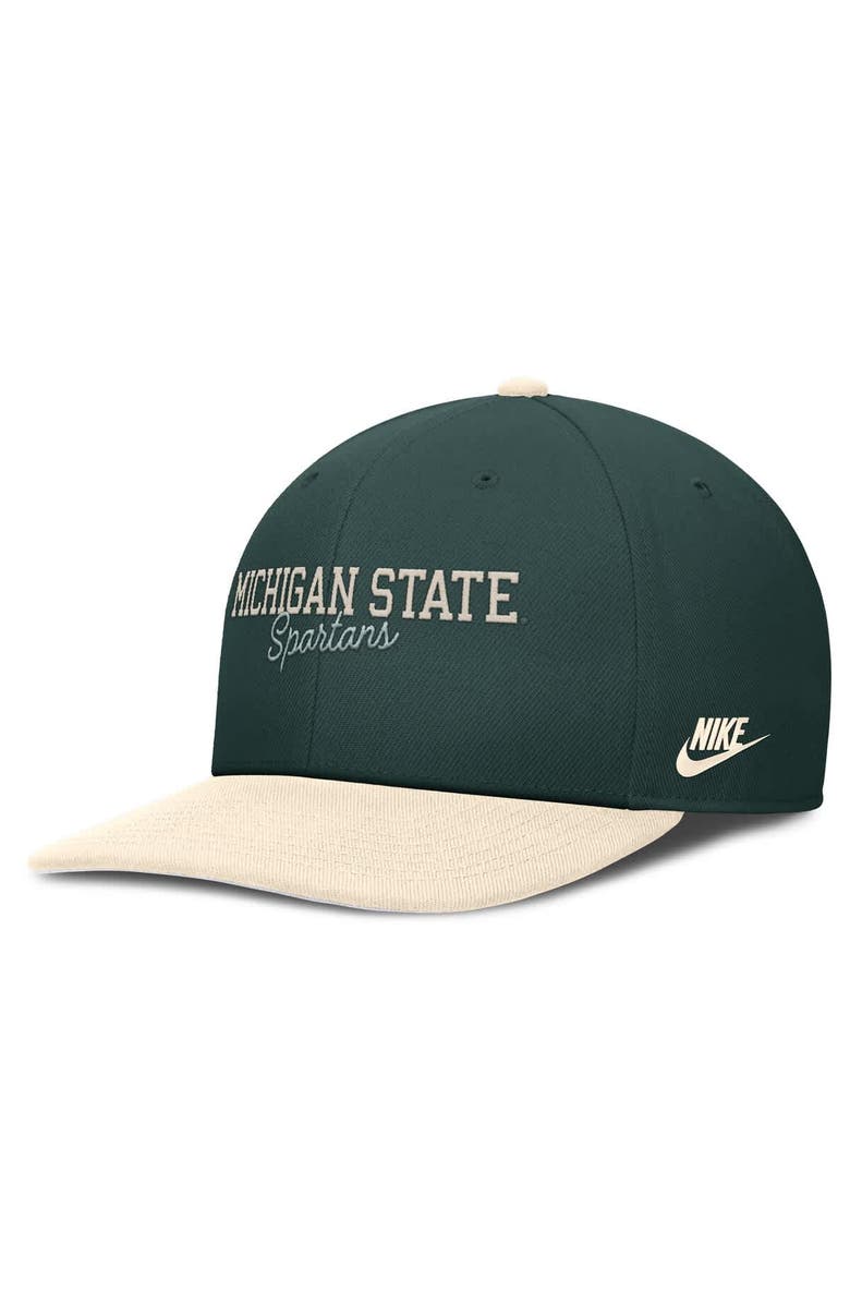 Nike Men's Nike Green/Cream Michigan State Spartans Pro Legacy Script Snapback Hat, Main, color, Green