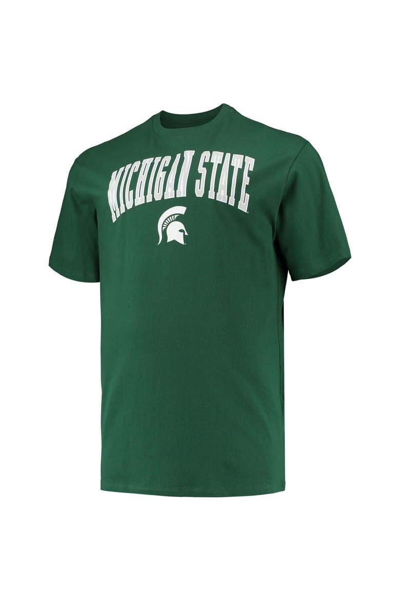 Men's Champion Green Michigan State Spartans Big & Tall Arch Over Wordmark T-Shirt, Alternate, color, Green