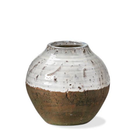 Relic Small Decorative Vase Antique White Terracotta Home Decor