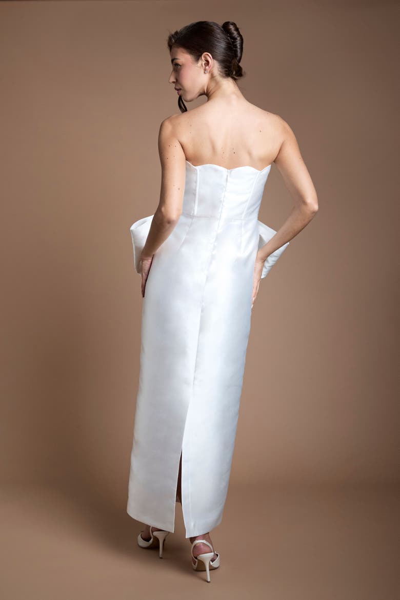 Bow Detail Wedding Dress, Alternate, color, Ivory