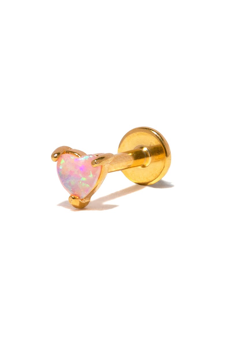 Single Flat Back Stud Earring, Alternate, color, GOLD