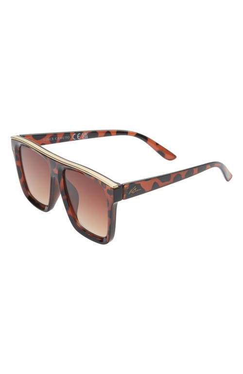 Vince Camuto Flat Top Sunglasses In Tortoise