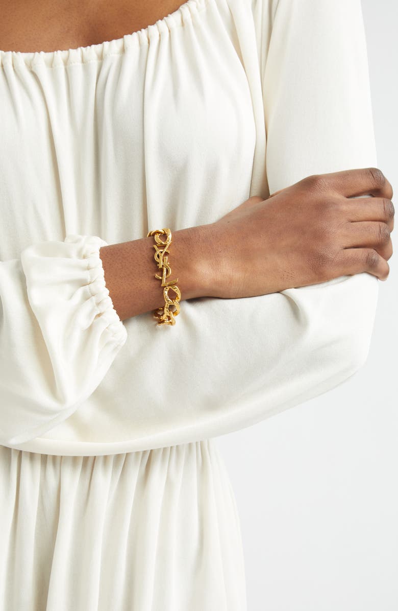 Saint Laurent Cassandre Chain Link Bracelet, Alternate, color, Gold
