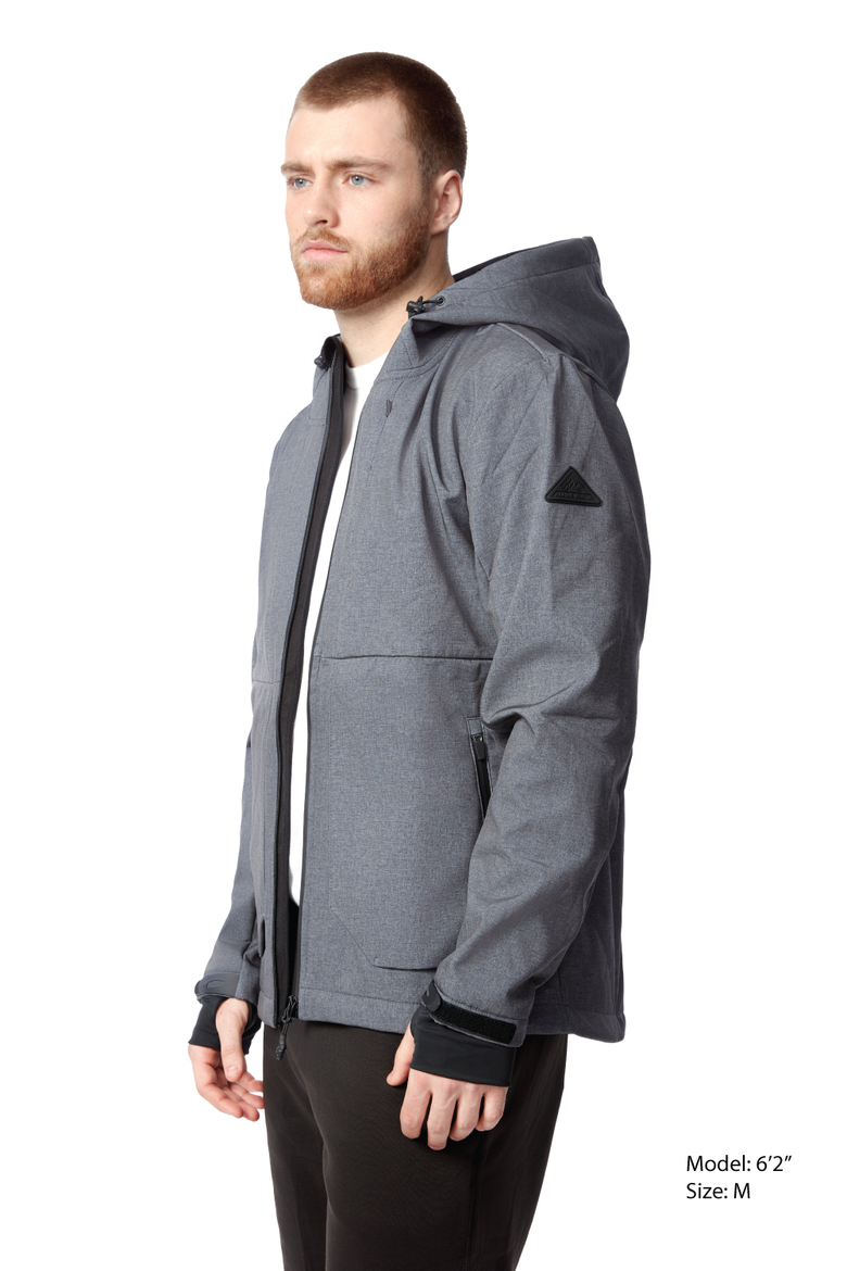 Tofino - Men's Fleece Lined Water-repellent Softshell Jacket, Alternate, color, DARK GREY