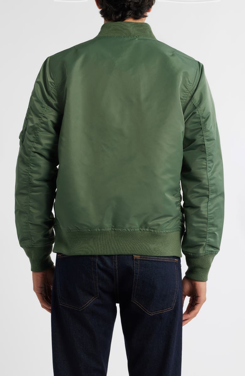 Schott NYC MA-1 Satin Flight Jacket, Alternate, color, Sage