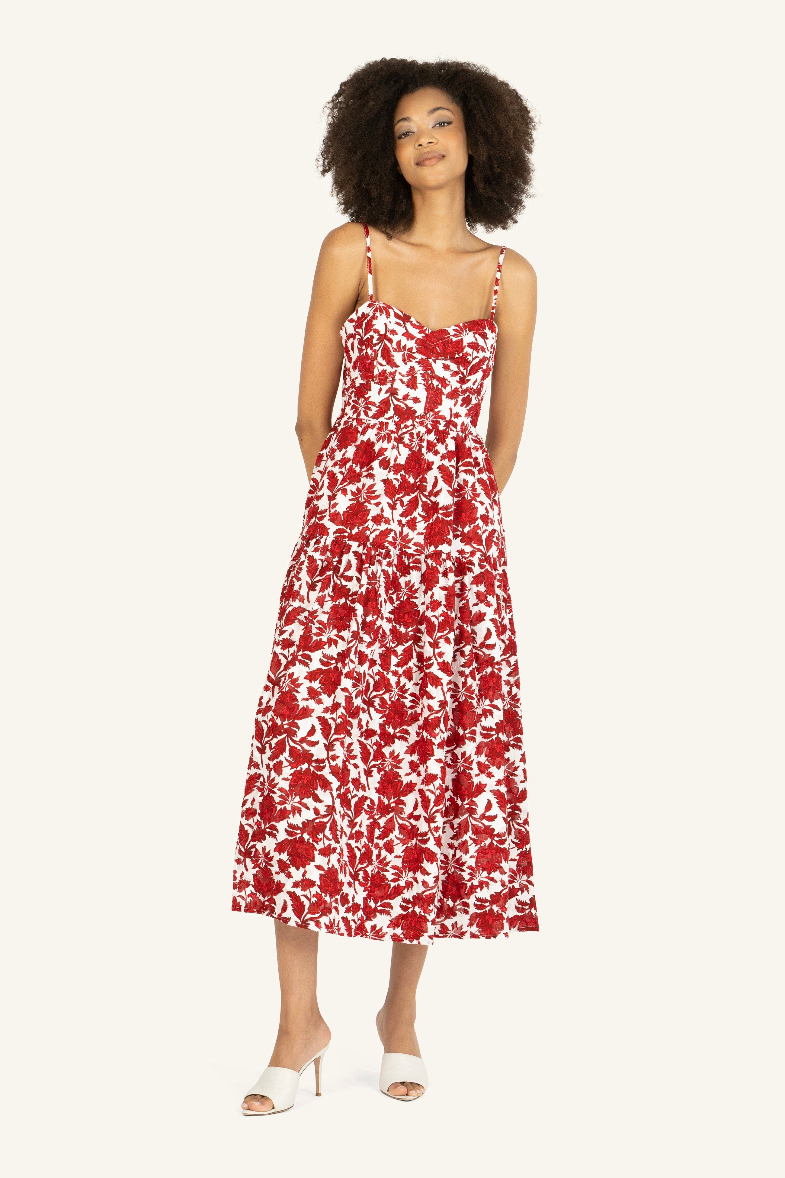 selected Red Floral Print