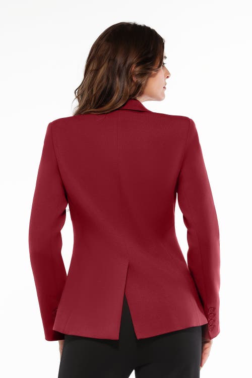 Popilush Shape-sculpting Fitted Jacket In Burgundy