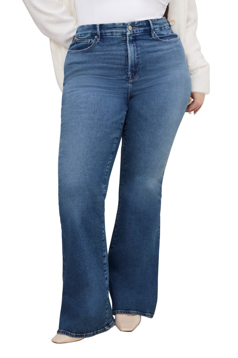 Good Legs High Waist Ripped Flare Leg Jeans, Alternate, color, INDIGO745