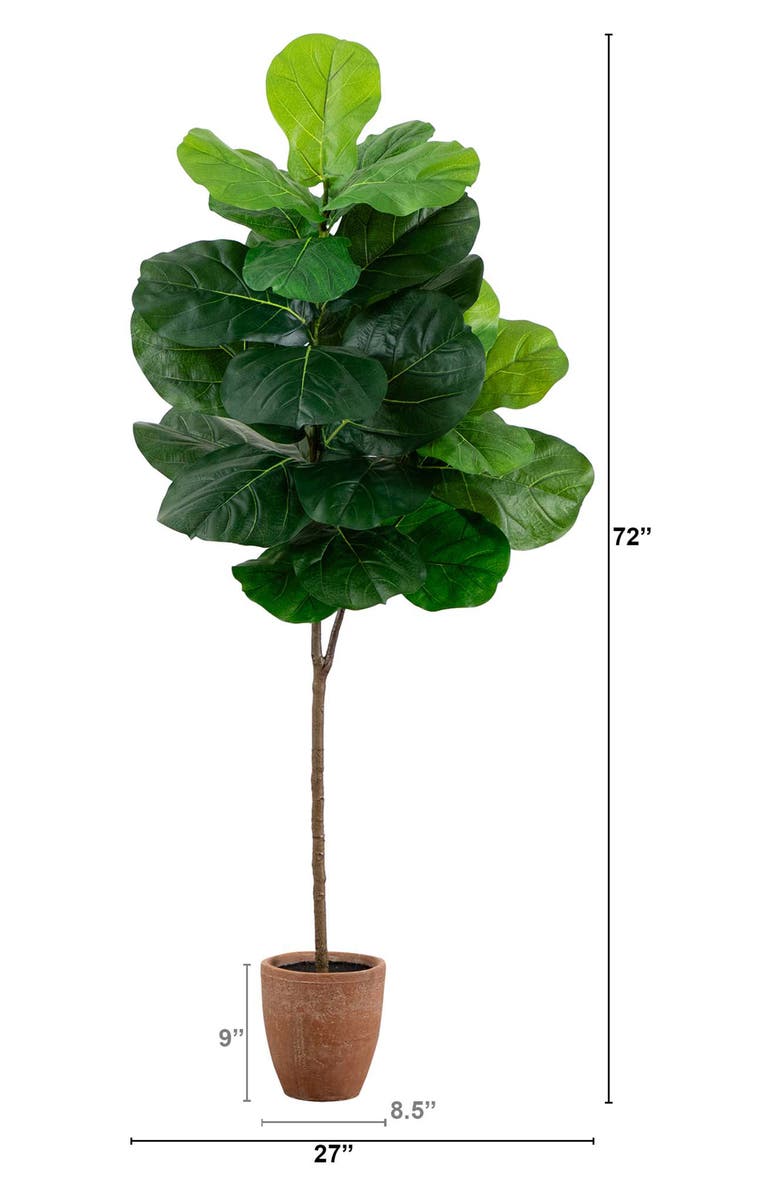NEARLY NATURAL 6-Feet Artificial Giant Leaf Fiddle Fig Tree, Alternate, color,