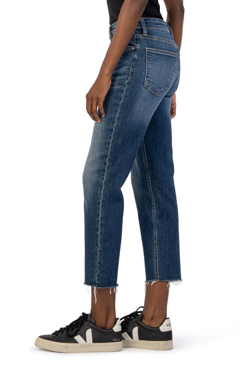 Rachael Fab Ab High Waist Raw Hem Crop Mom Jeans, Alternate, color, EXPLORE