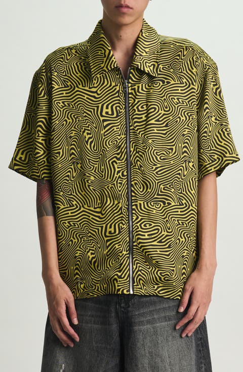 Zeno Topography Short Sleeve Zip-Up Shirt