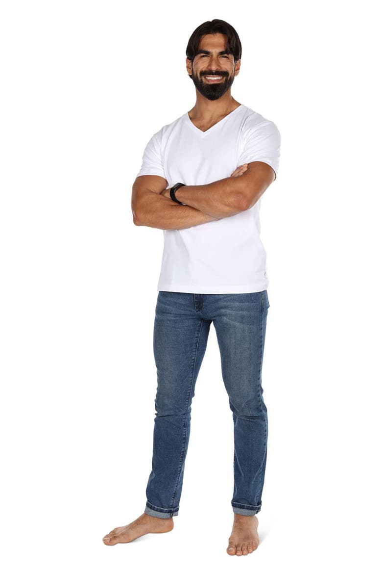 2-Pack Cool Stretch Cotton V-Neck Undershirts, Alternate, color, WHITE