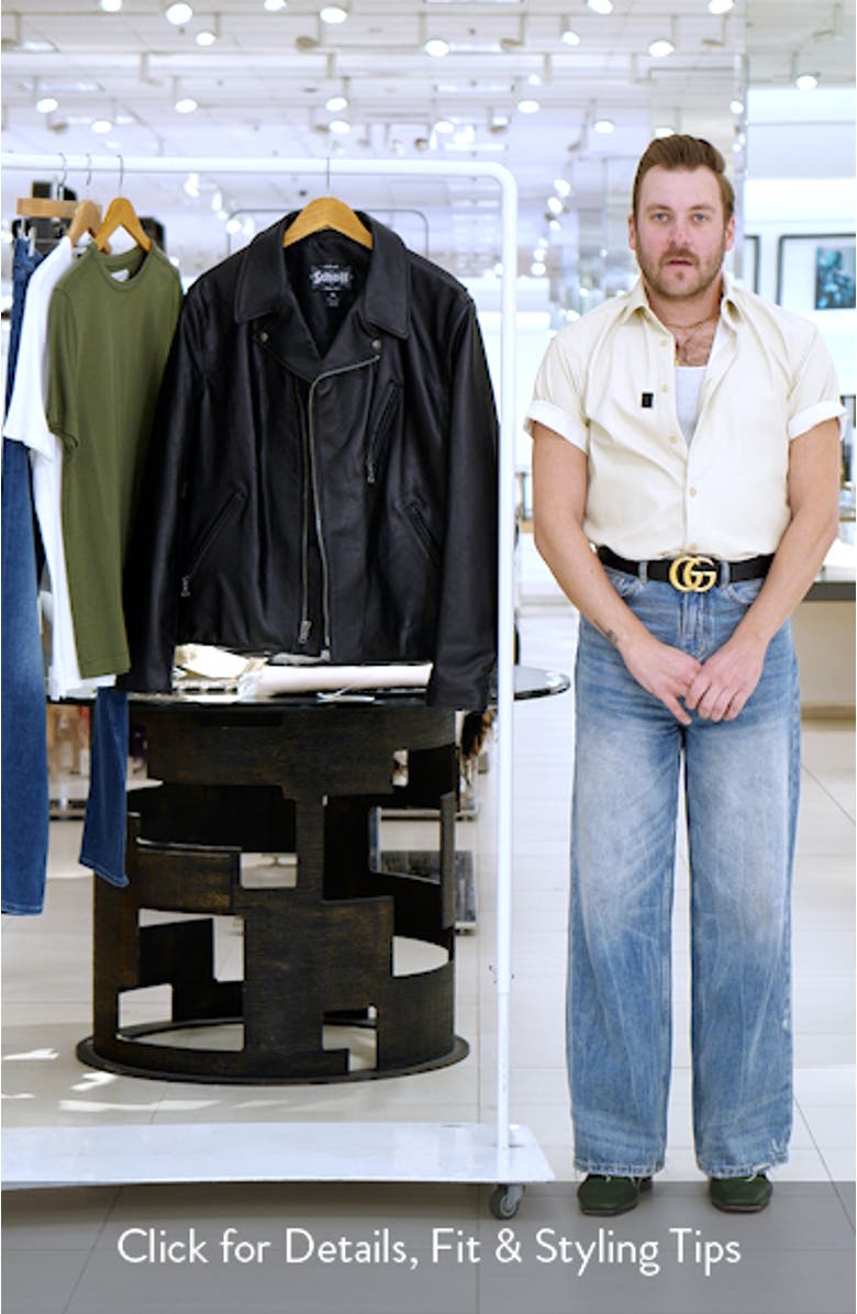 Waxy Cowhide Leather Moto Jacket, sales video thumbnail