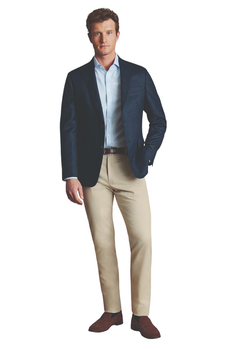 Twill Wool Texture Slim Fit Jacket, Alternate, color, Steel Blue