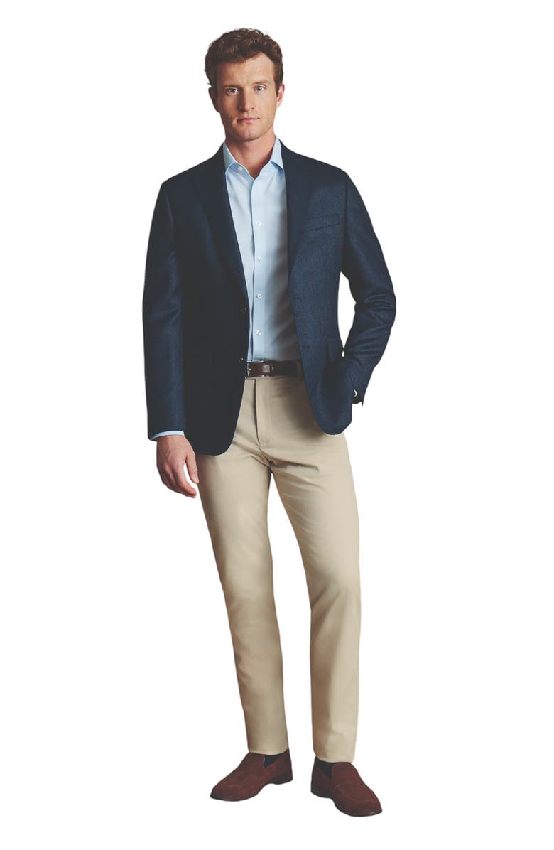 Charles Tyrwhitt Twill Wool Texture Slim Fit Jacket, Alternate, color, Steel Blue