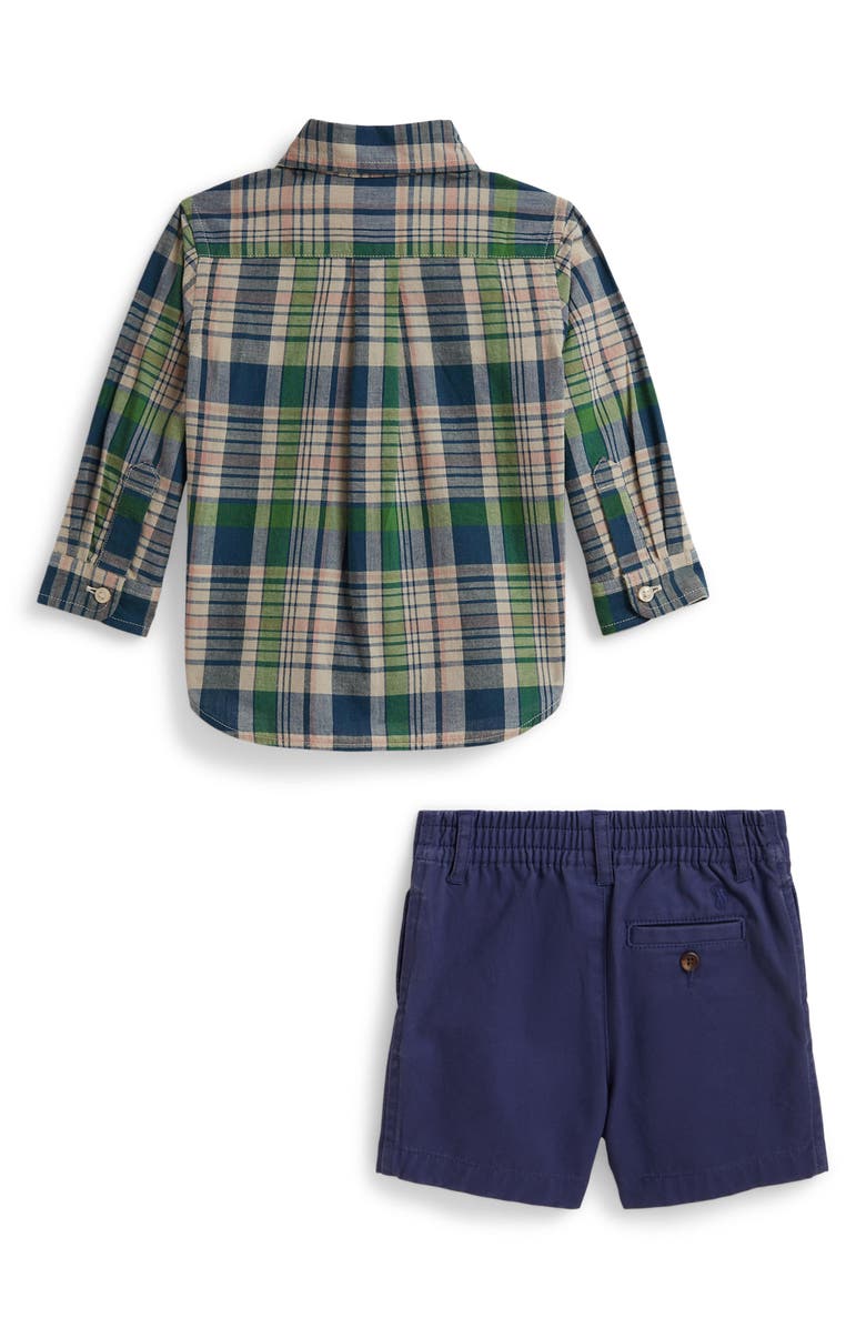 Ralph Lauren Two-Piece Shorts Set, Alternate, color, Earth Blue-Pink Multi