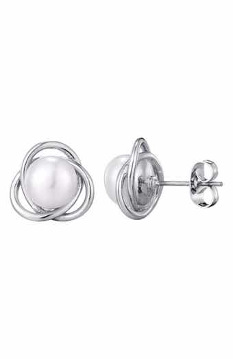 Adornia Knotted Freshwater Pearl Stud Earrings