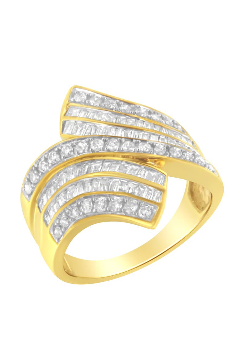 10K Yellow Gold 1 1/7 Cttw Diamond Bypass Ring, Main, color, Yellow Gold