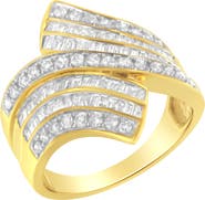 Haus of Brilliance 10K Yellow Gold 1 1/7 Cttw Diamond Bypass Ring