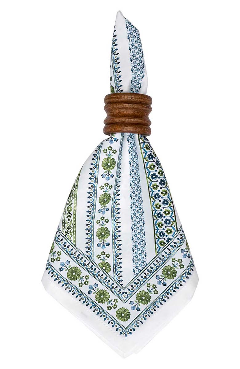 Juliska Set of 4 Seville Stripe Cotton Napkins, Alternate, color, Green