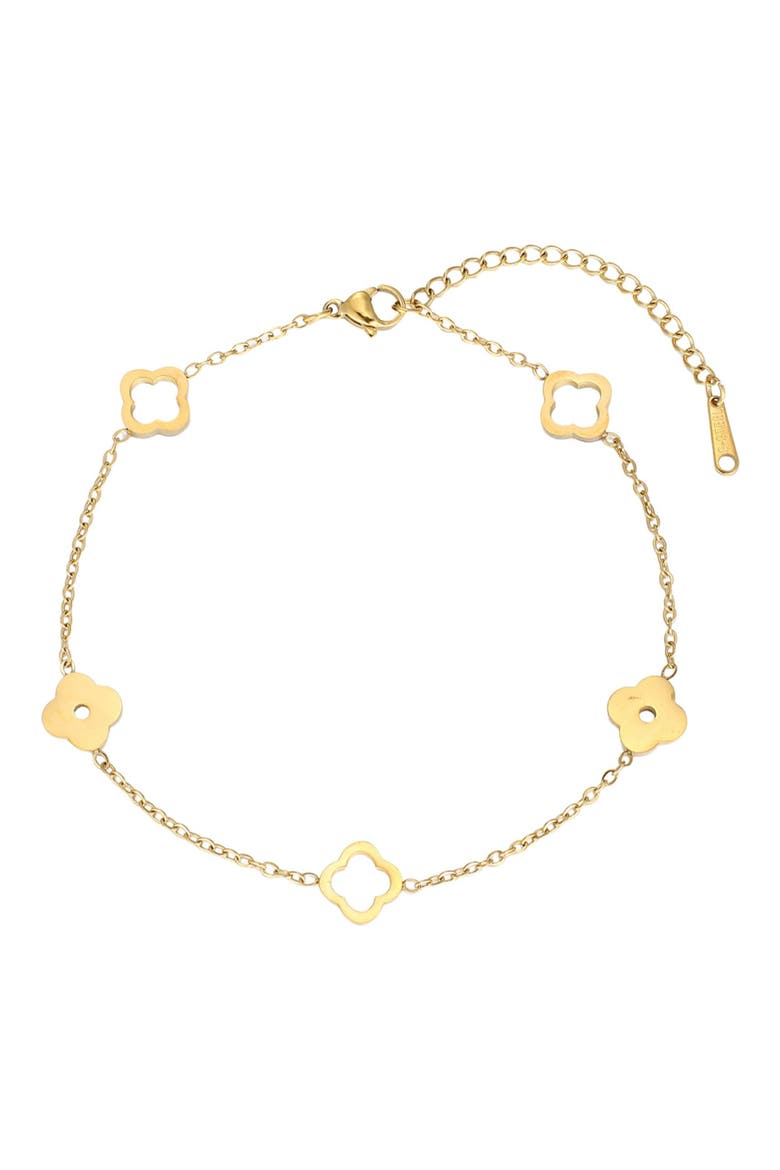 Clover Station Anklet, Main, color, GOLD