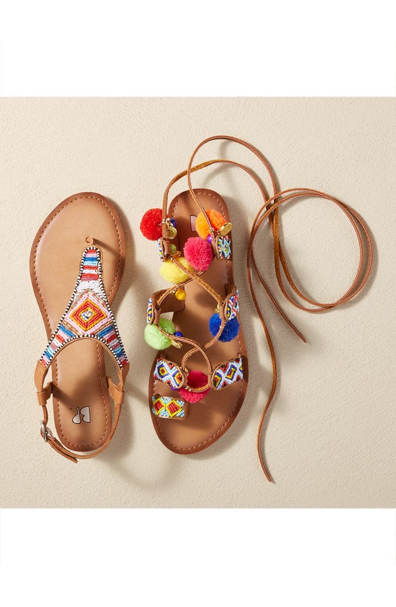 BP. Zandra Beaded V-Strap Sandal, Alternate, color,