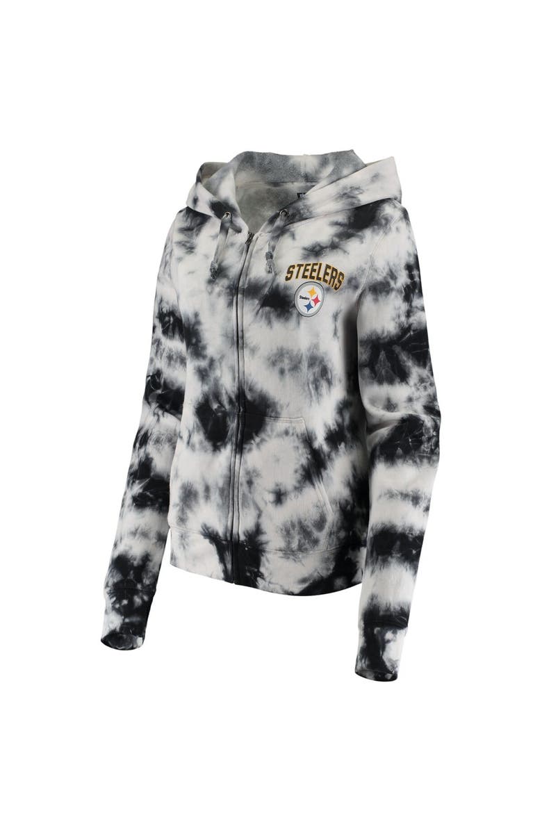 New Era Women's New Era Black Pittsburgh Steelers Tie Dye Fleece Full-Zip Hoodie, Alternate, color, 