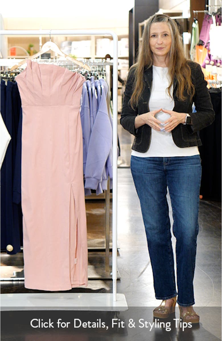 Kinnie Pleated Strapless Maxi Dress, sales video thumbnail