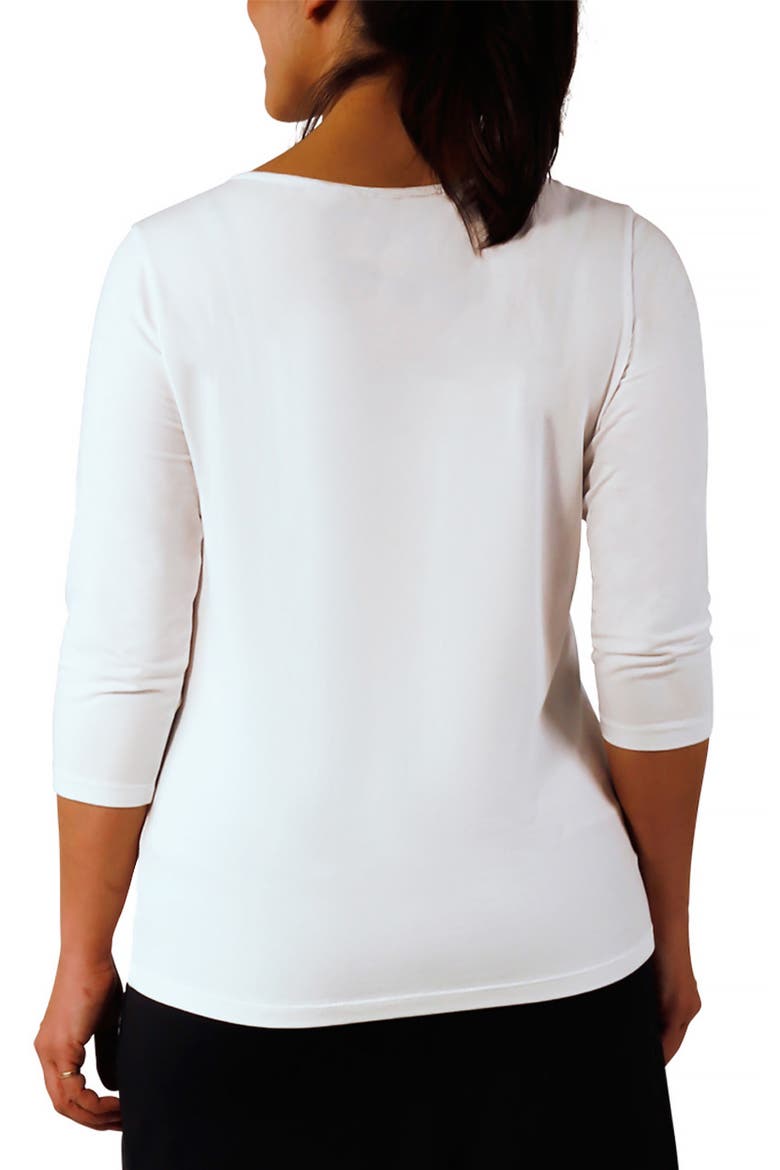 3/4 Sleeve Scoop Neck R&R Tee, Alternate, color, White