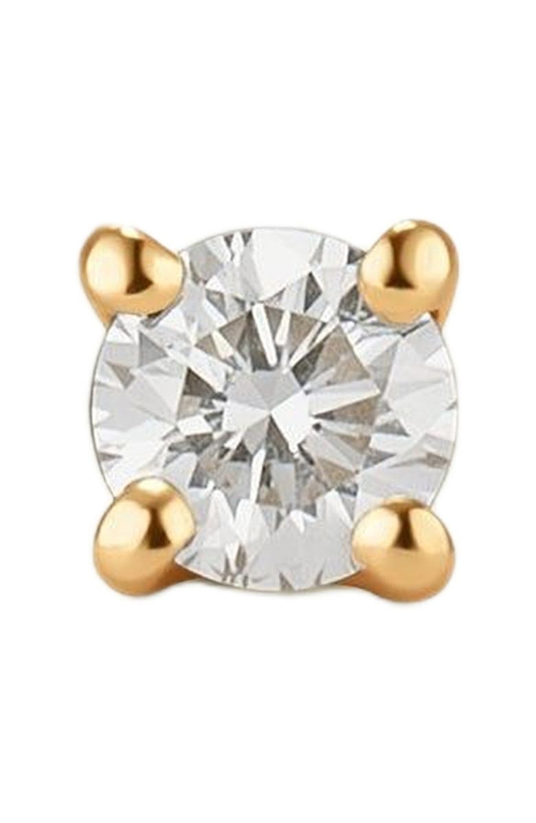 MADE BY MARY 14k Diamond Prong-Set Stud Earring (Flat Back) - Single, Alternate, color, 