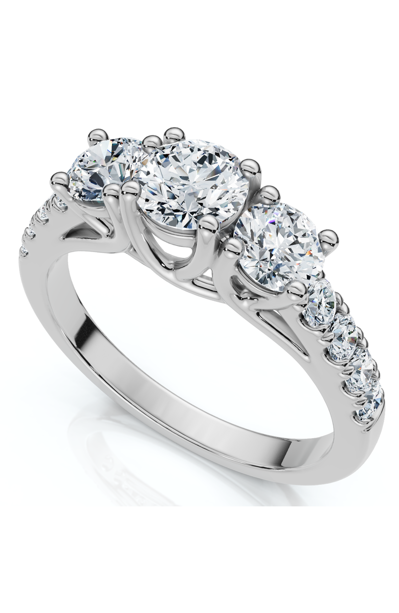 Bliss Diamond 1 1/4ct Three Stone Lab Grown Diamond Engagement Ring 14K Gold, Alternate, color, 14K White Gold